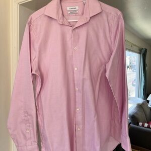 Calvin Klein Pink Dress Shirt No Iron Button-Down